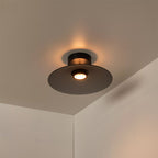 Plafón metal vidrio ahumado dimeable Ø 40 cm 11W - LUPL0117