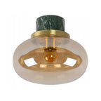 Plafón mármol Verde vidrio Ambar Ø23x20 cm IP44 E27 - LUPL0121