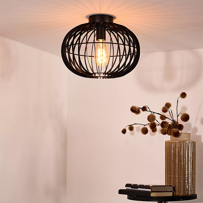 Plafón metal negro Ø32x24.5 cm   E27 - LUPL0123
