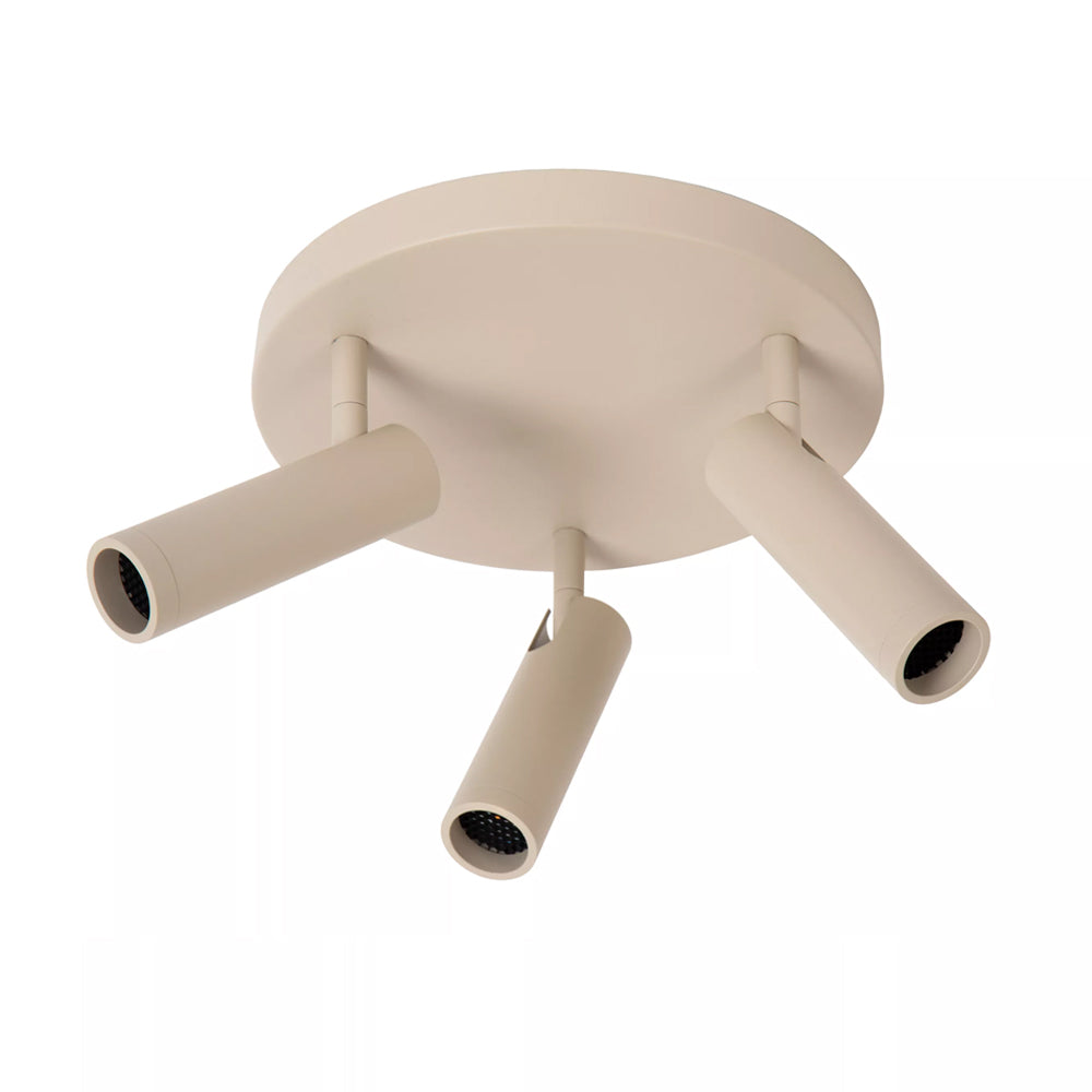 Plafón aluminio taupe Ø25x23 cm 3 luces GU10 (MR11) - LUPL0125