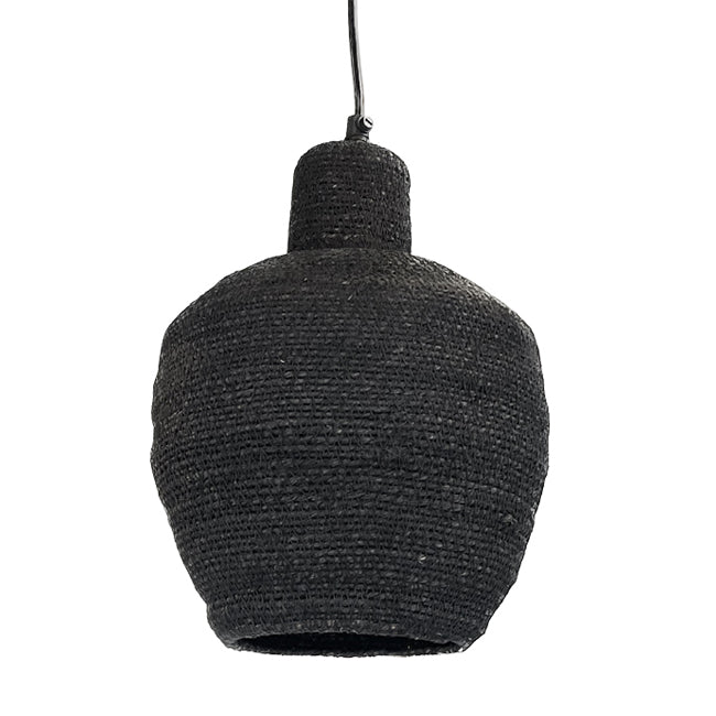 Lámpara colgante fibra natural Negro Ø11x18X5 cm E27 - MFLC0019