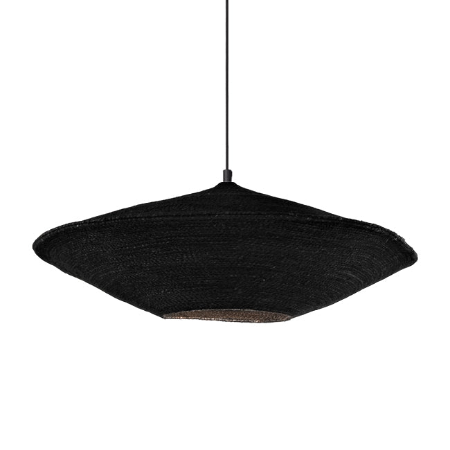 Lámpara colgante yute negro Ø60x20 cm E27 - MFLC0021