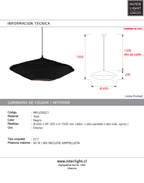 Lámpara colgante yute negro Ø60x20 cm E27 - MFLC0021
