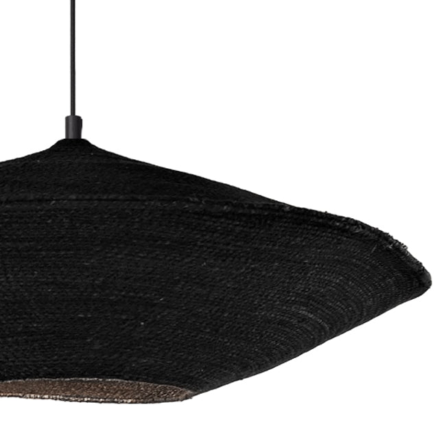 Lámpara colgante yute negro Ø60x20 cm E27 - MFLC0021