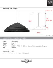 Cargar imagen en el visor de la galería, Lámpara colgante yute negro Ø80x30 cm E27 - MFLC0022
