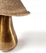 Cargar imagen en el visor de la galería, Lámpara sobremesa bronce yute Ø32 cm E27
