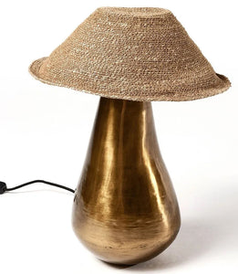Lámpara sobremesa bronce yute Ø32 cm E27
