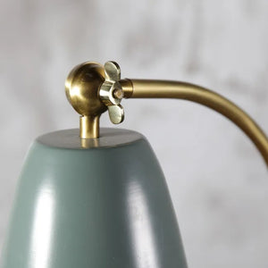 Lámpara sobremesa metal verde bronce Ø20x37x49 cmcm E14