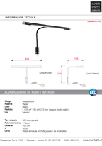 Alumbracuadro metal negro 43,5 cm LED 9W - MKAC0004