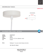 Baldequin metal Blanco Ø12x2,0 cm 1 luz - MKRP0007