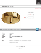 Baldequin metal oro mediano Ø8.5x2,0 cm 1 luz - MKRP0010