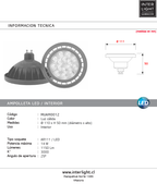 Ampolleta AR111 luz cálida 14W 3000K base GU10 - MUAM0012