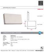 Apliqué policarbonato blanco exterior IP 65 20x10 cm LED 8W - MUAP0025