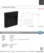 Apliqué aluminio negro exterior IP65 12x12 cm LED 6W - MUAP0031