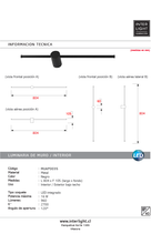 Cargar imagen en el visor de la galería, Apliqué aluminio negro luz indirecta 16W  IP40 - MUAP0035

