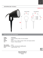 Estaca jardín vidrio templado negro IP65 Ø6.7x28.8 cm GU10 - MUES0007