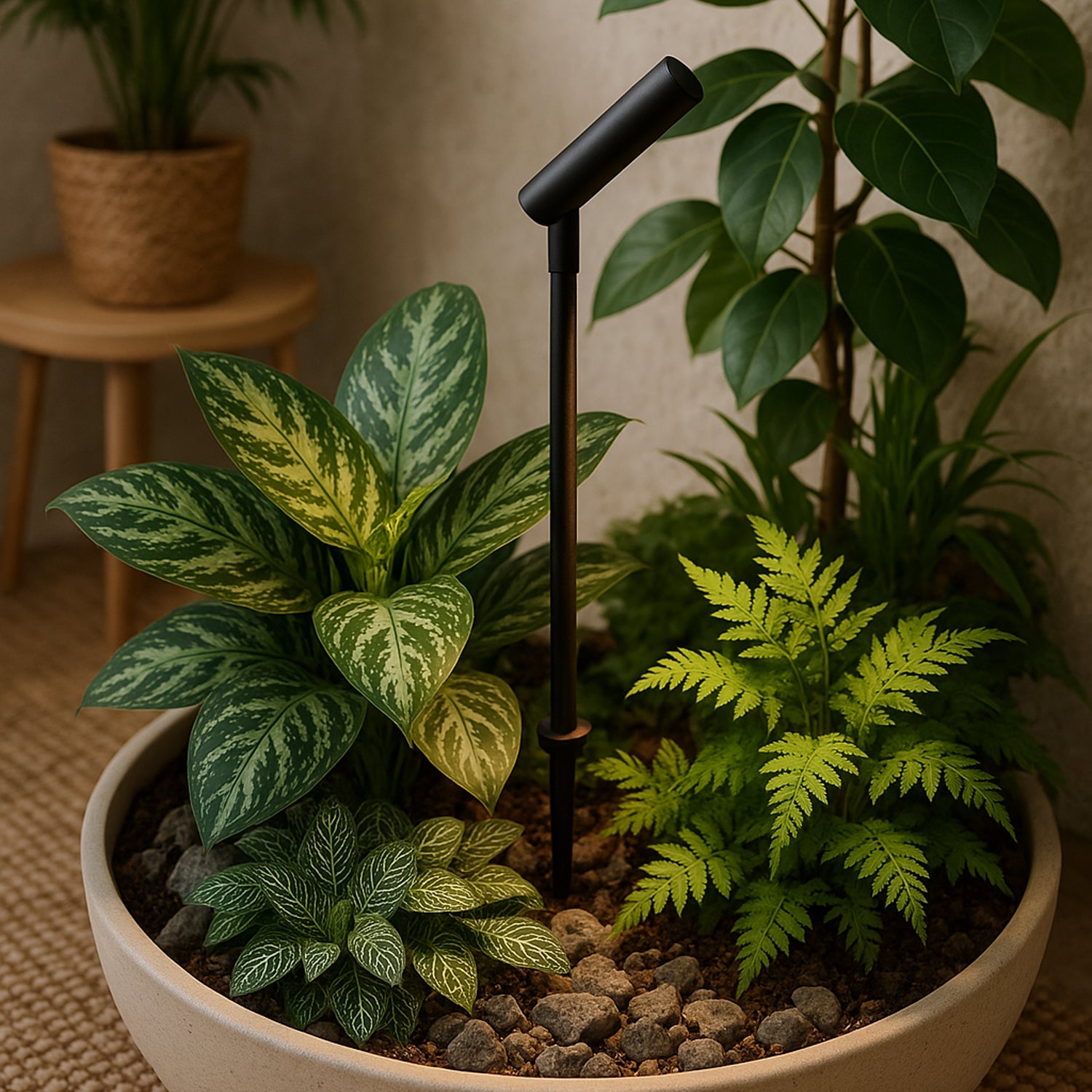 Estaca jardín slim telescópica negro Ø16x54,5 cm IP65 2W LED - MUES0008