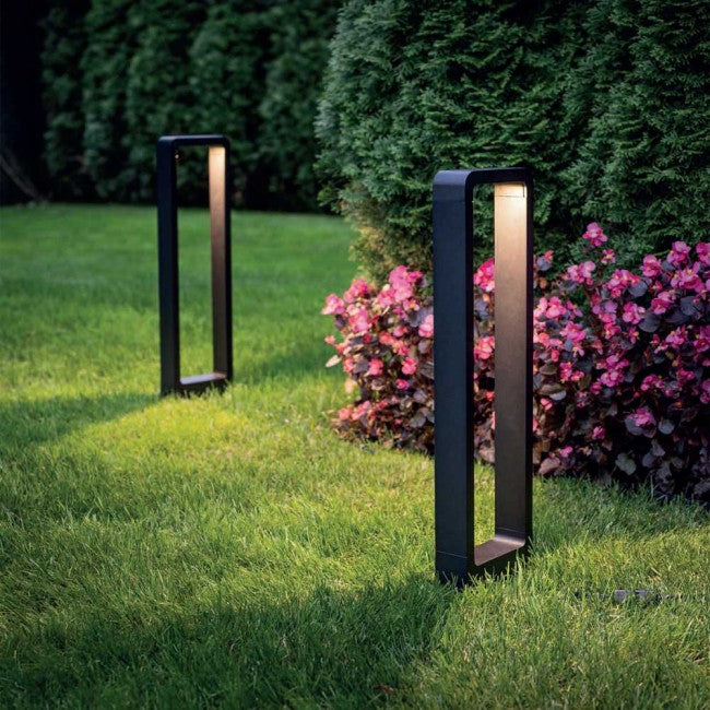 Farol aluminio negro exterior 15,5x70 cm LED 7W - MUFA0002