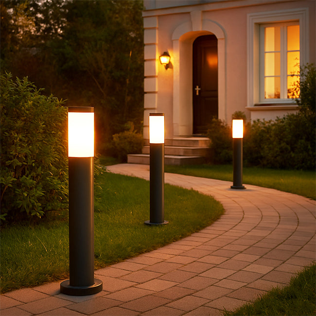 Farol exterior acero inoxidable antracita Ø7,6 cm IP65 cm E27 - MUFA0003