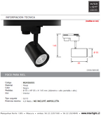 Foco riel metal negro Ø 5,5x14,6 cm GU10 - MUFO0055