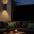 Foco metal negro exterior / bidireccional  IP 54 Ø 9x26 cm 2 luces E27 - MUFO0058