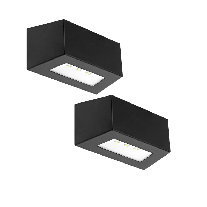 Foco sobrepuesto exterior plástico negro solar pack 2 unidades 10x5 cm IP54 LED 0,5W - MUFO0101