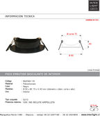 Foco embutido PVC negro Ø9 cm GU10 - MUFO0119
