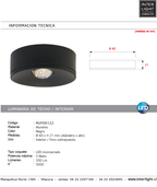 Foco sobrepuesto aluminio negro Ø6x2,1 cm LED 3W - MUFO0122