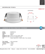 Foco embutido retraído aluminio blanco Ø9x4,3 cm LED 7W - MUFO0126