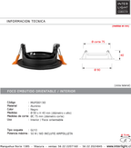 Foco embutido aluminio negro Ø 9cm GU10 - MUFO0130