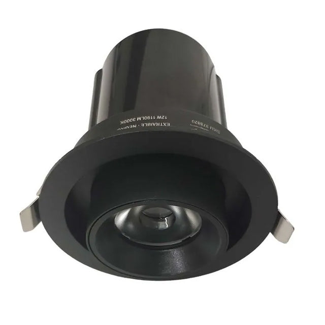 Foco embutido extraible aluminio negro 11 cm 12W LED - MUFO0134