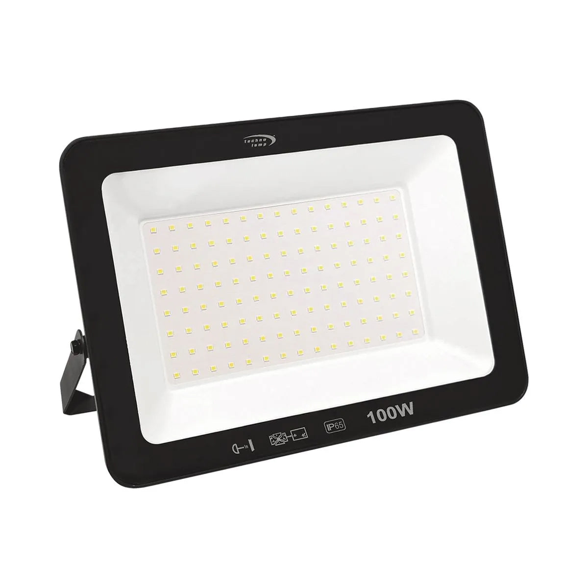 Proyector de área aluminio vidrio negro exterior IP65  26x19 cm  LED 100W - MUFO0142