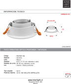 Foco aluminio blanco óptica profunda Ø9.2x3.5 cm GU10 - MUFO0148