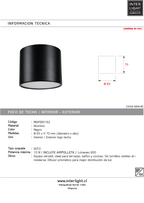 Foco sobrepuesto aluminio negro Ø8,3x7 cm IP44 GX53 - MUFO0152