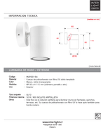 Foco de muro policarbonato blanco GU10 IP65 - MUFO0154