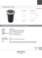 Foco de piso inoxidable antideslumbrante Ø8 cm IP67 GU10 - MUFO0155