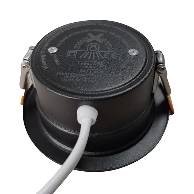 Foco embutido retraído para baño negro 3000K  IP44 7W  LED - MUFO0157