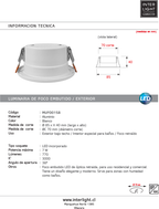 Foco embutido retraído para baño blanco 3000K  IP44 7W  LED - MUFO0158