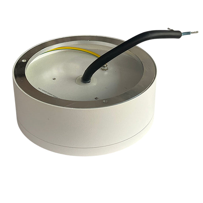 Foco metal blanco sobrepuesto Ø 12x4,5 cm LED 12W IP44 -3000K-4000K-6000K - MUFO0159