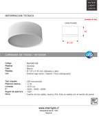 Foco metal blanco sobrepuesto Ø 12x4,5 cm LED 12W IP44 -3000K-4000K-6000K - MUFO0159