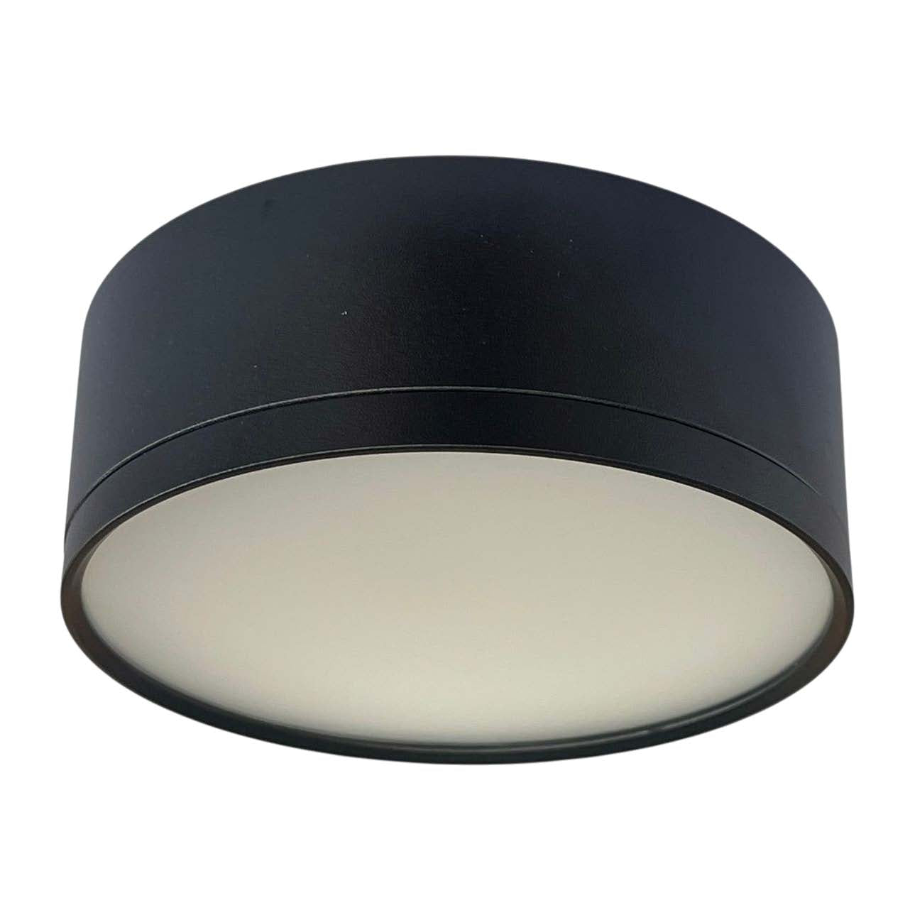 Foco metal negro sobrepuesto Ø 12x4,5 cm LED 12W IP44-3000K - 4000K - 6000K - MUFO0160