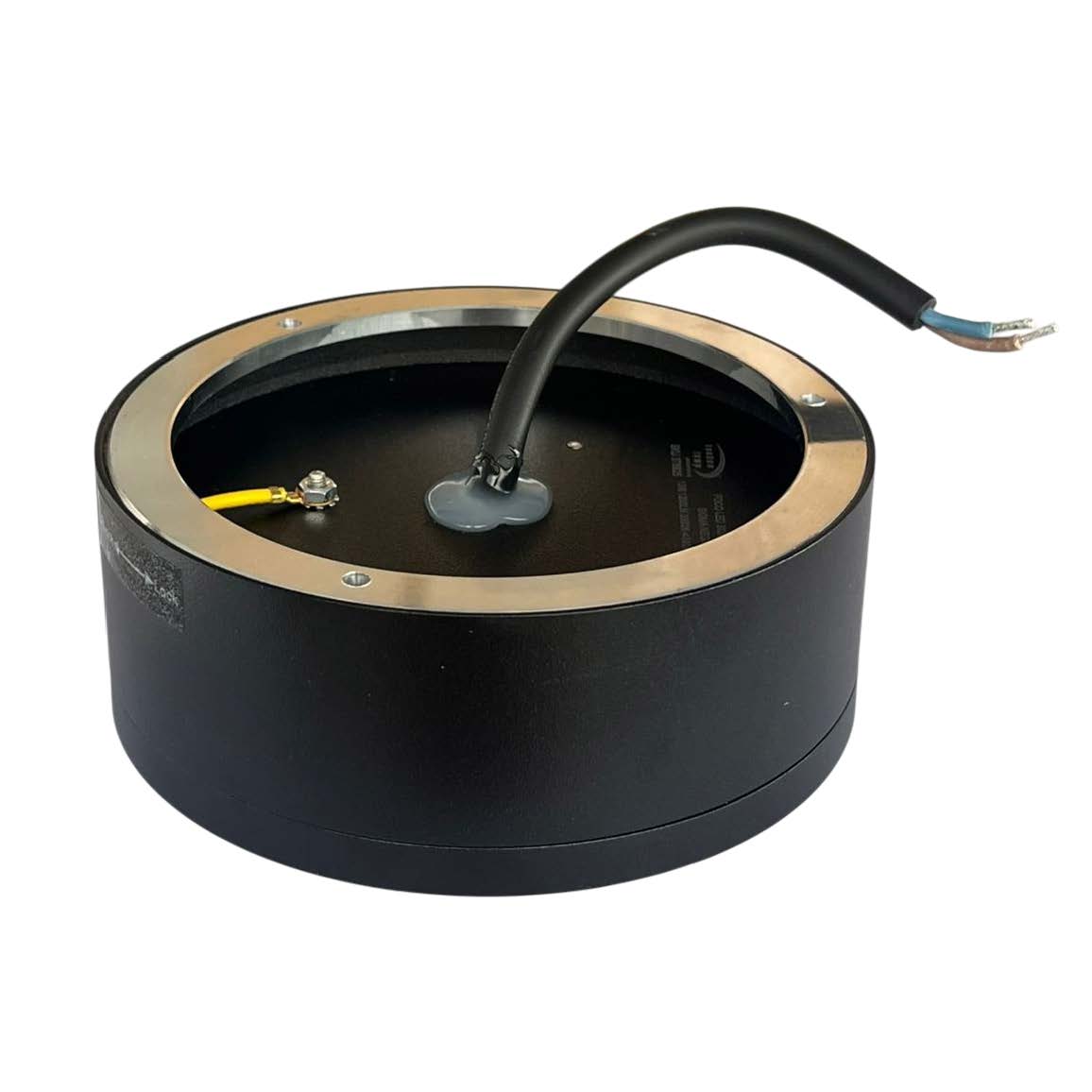 Foco metal negro sobrepuesto Ø 12x4,5 cm LED 12W IP44-3000K - 4000K - 6000K - MUFO0160