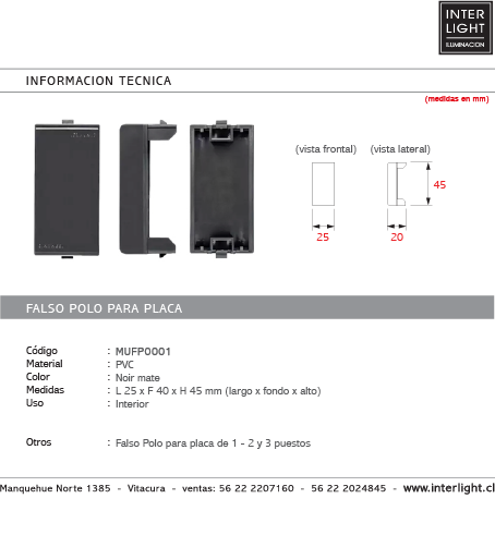 Falso polo noir mate - MUFP0001