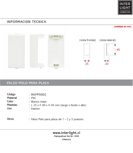 Falso polo blanco mate - MUFP0002