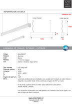 Lámpara colgante y para sobreponer Blanco 40W - 120cm 5200lm 3K-4K-6K - MULC0007