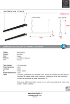 Lámpara colgante y para sobreponer negro 120cm 3K 4K 6K  40W  LED - MULC0011