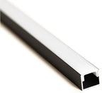 Soporte cinta LED aluminio negro con difusor policarbonato opal  3 Metros - MUPE0001