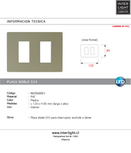 Cargar imagen en el visor de la galería, Placa 2 puestos piedra con soporte - MUTA0001
