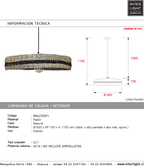 Lámpara colgante ratán natural Ø60 cm E27 - NNLC0001