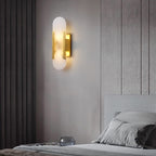 Aplique metal negro alabastro 10x36 cm 2 luces E14 - ONAP0063